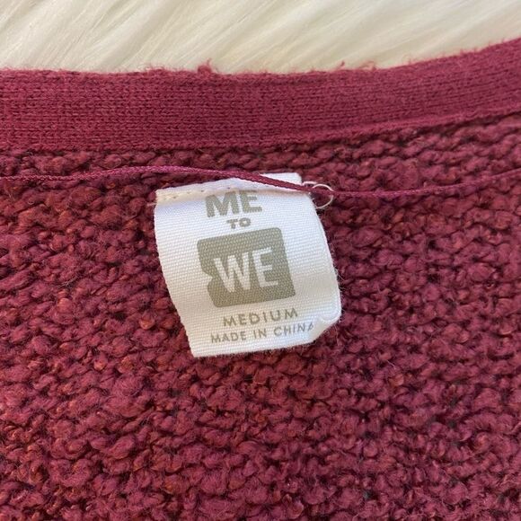Me to We Maroon V-Neck Crop Sweater - Picture 4 of 8
